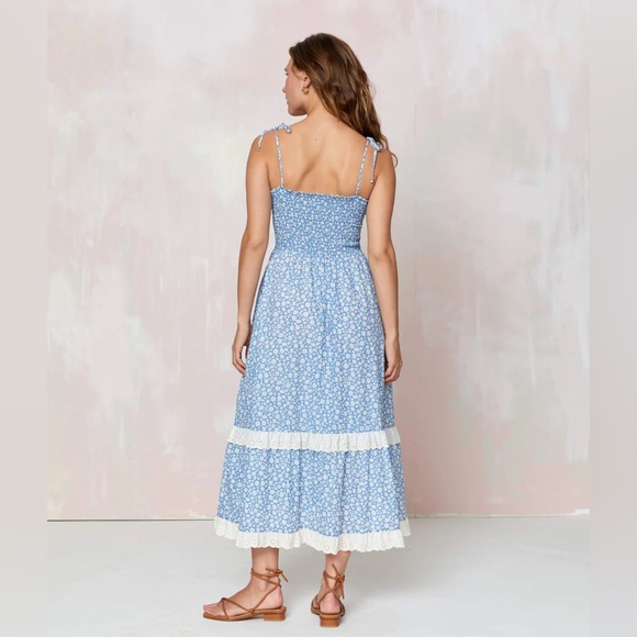 Christy Dawn Emma Dress Blue Calendula - Picture 3 of 4